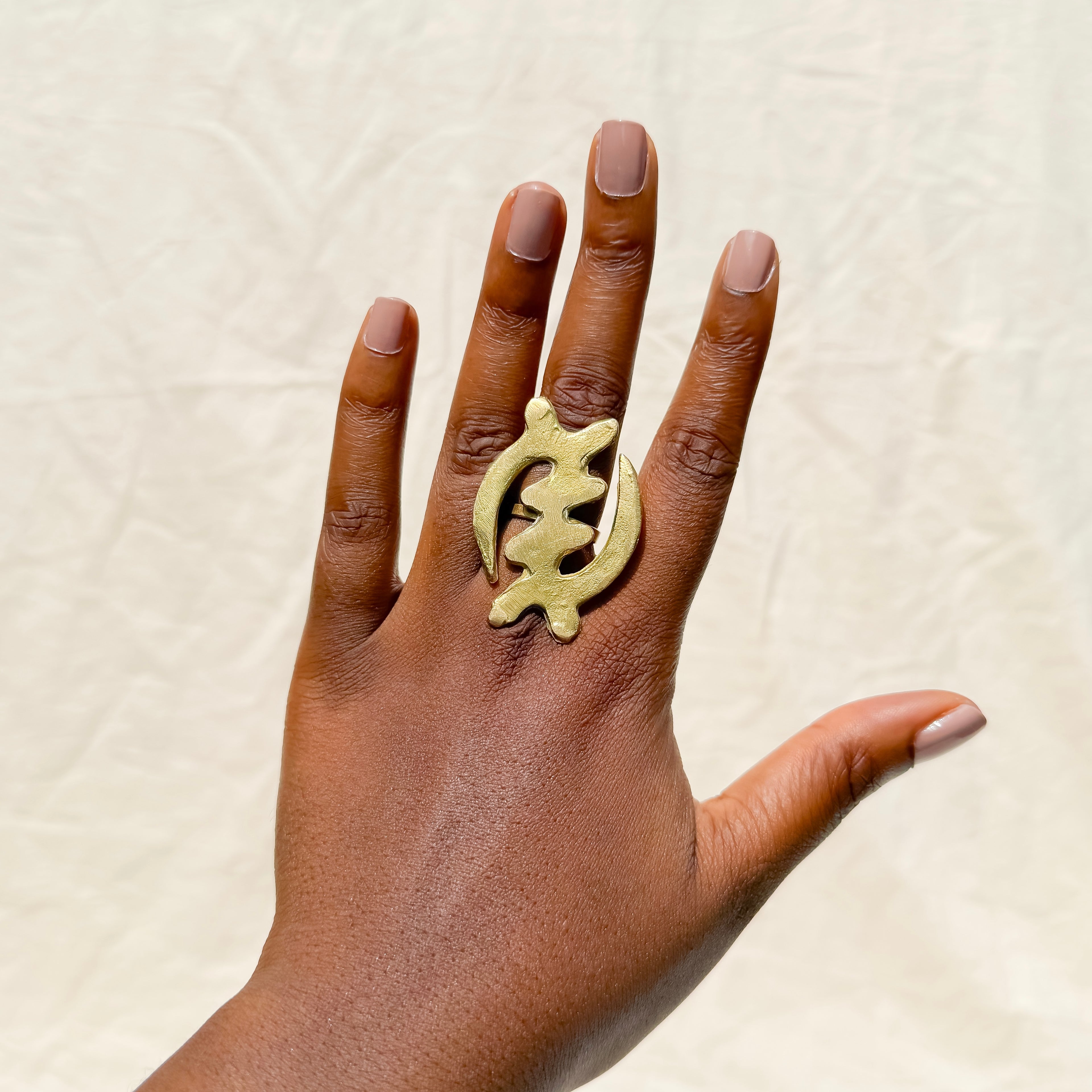 Gye Nyame Brass Ring