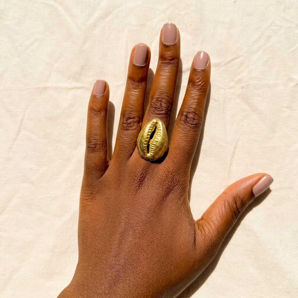Cowry Brass Ring