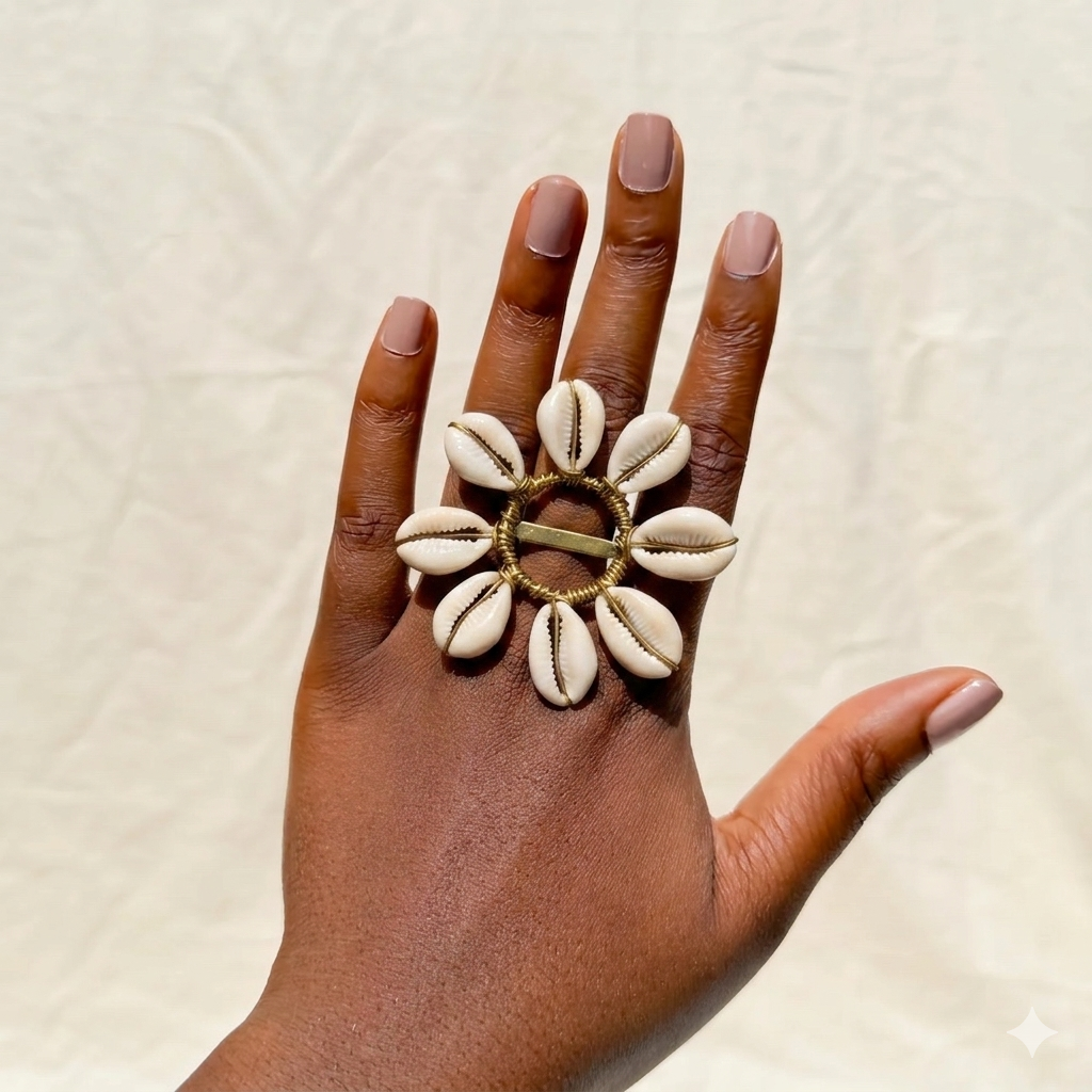 Flower Cowry Ring